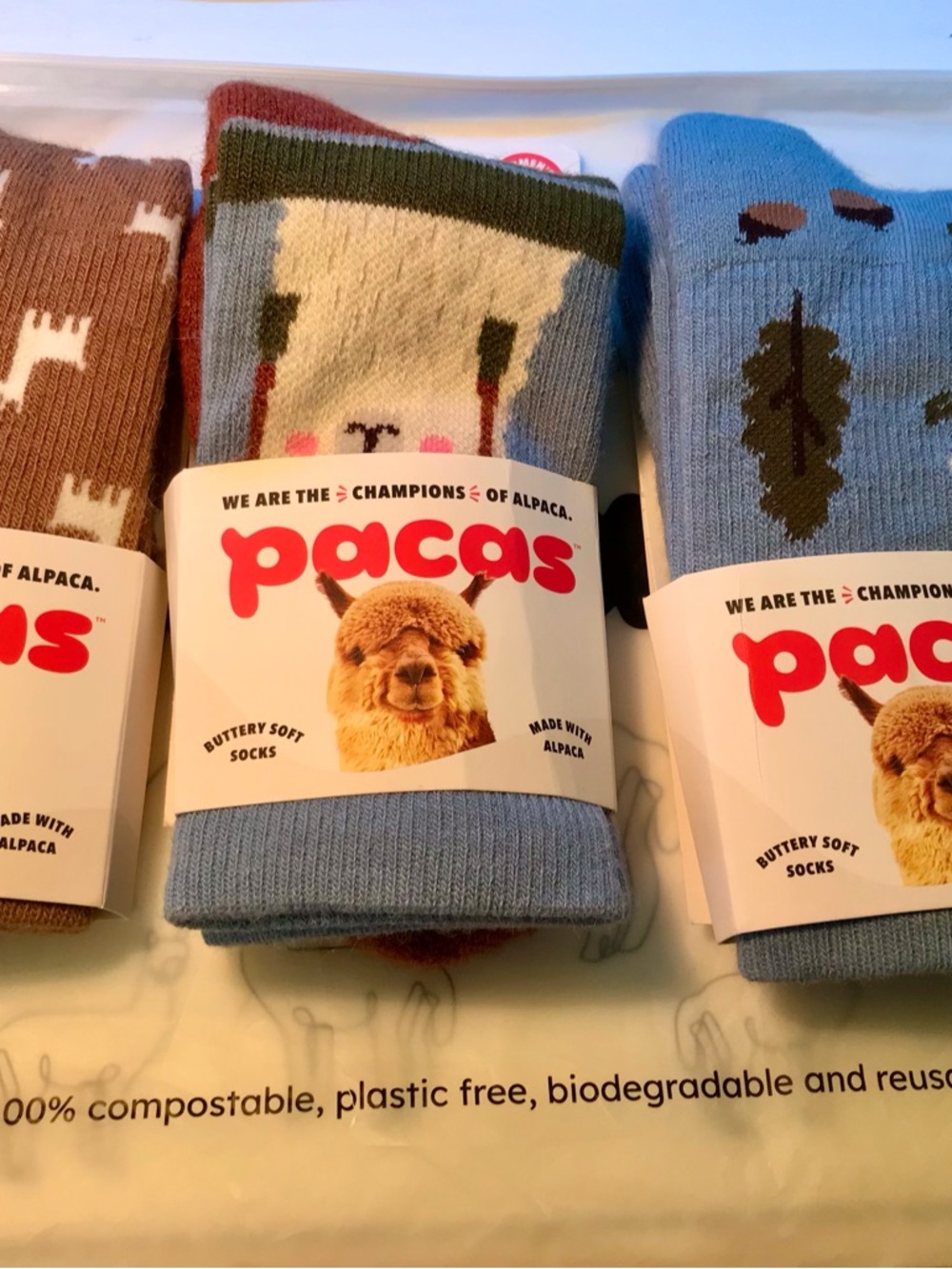Pacas Alpaca Blend Crew Socks Women’s S/M 3 Pair In Bag Soft NWT
